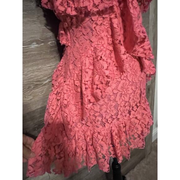 NBD Revolve Lace Mini Dress V-Neck Pink Halter Back Party Prom Cocktail - Picture 4 of 12